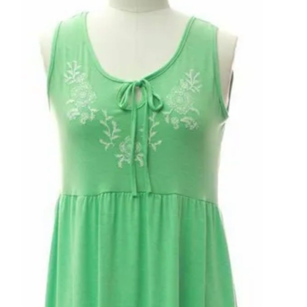 Ankle length Embroidered Dresses Green - Picture 2 of 4